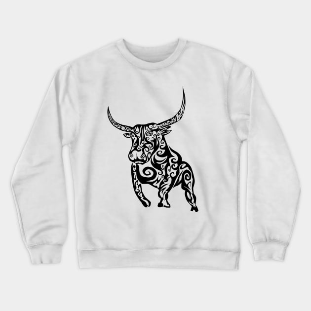 Tribal Bull Crewneck Sweatshirt by twizzler3b